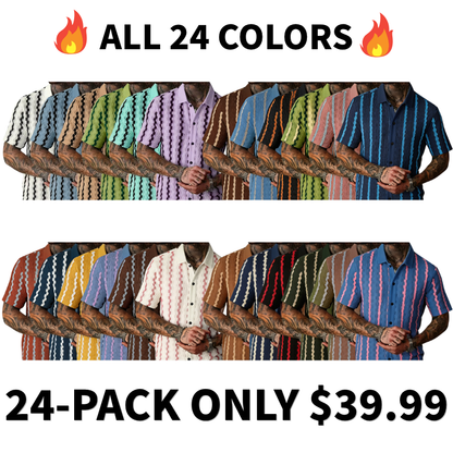 Men's Casual Plaid Stretch Short Sleeve Shirt