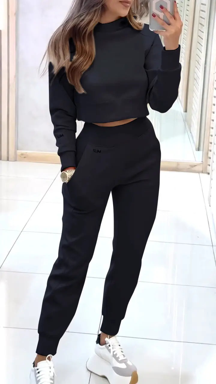 💘 Valentine’s Day Sale 💘Women's High Collar Long Sleeve Autumn and Winter Casual Sweater Suit