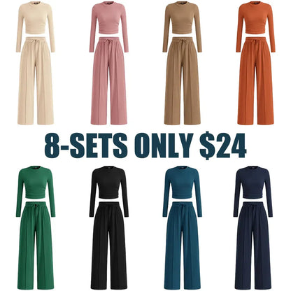🔥Last Day 89% OFF🔥Women's Winter Set – Warm Top & Wide-Leg Pants