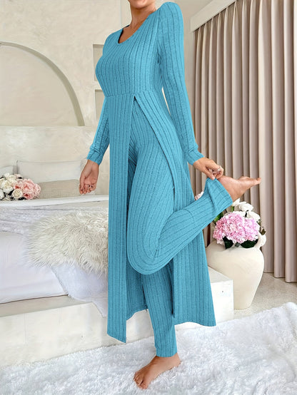 💥Last day only $24.98🔥 - Cozy Two-Piece Ribbed Lounge Set