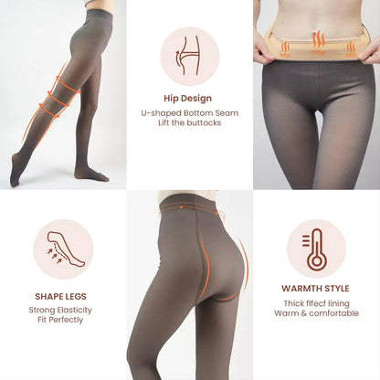 🔥Time-Limited Promotion—🎄Fake Translucent Warm Pantyhose Leggings Sheer Thick Tights for Winter