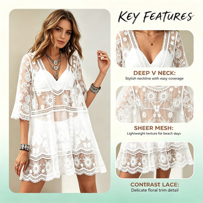 Women's Lace Bathing Suit Cover Up Dress