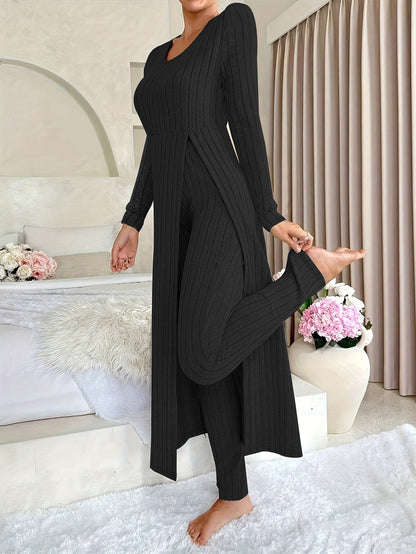 💥Last day only $24.98🔥 - Cozy Two-Piece Ribbed Lounge Set
