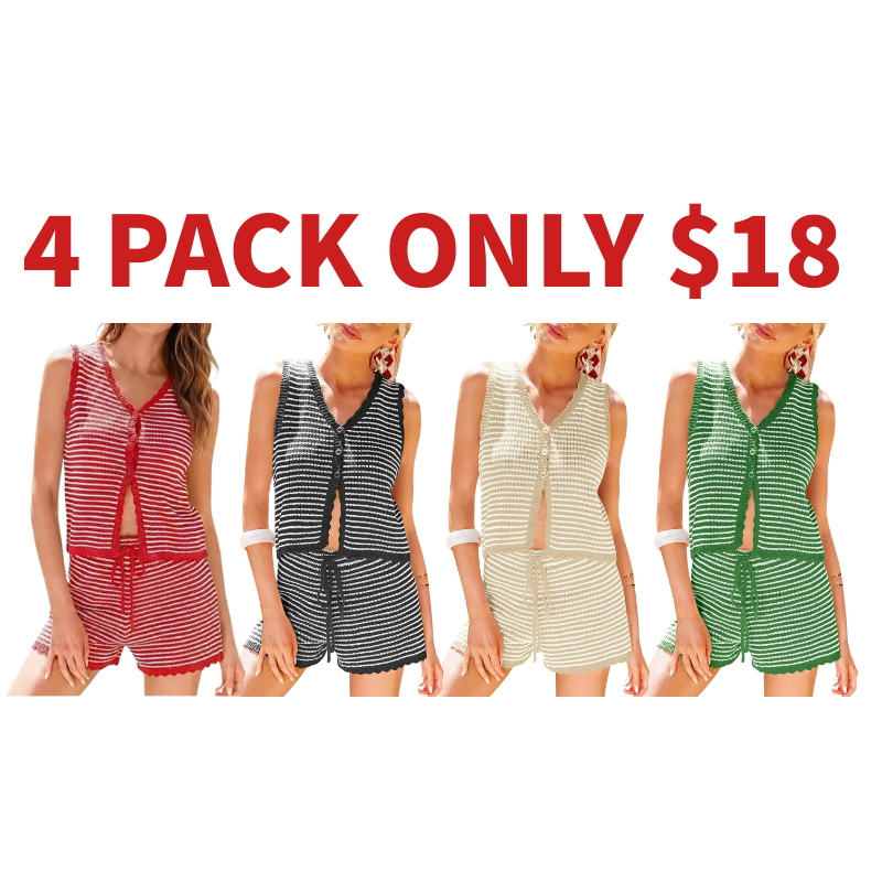 Y2K Striped Vest & Shorts Pajama Set