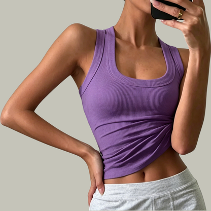Women's Casual Slim-Fit Plain Sleeveless Tank Top