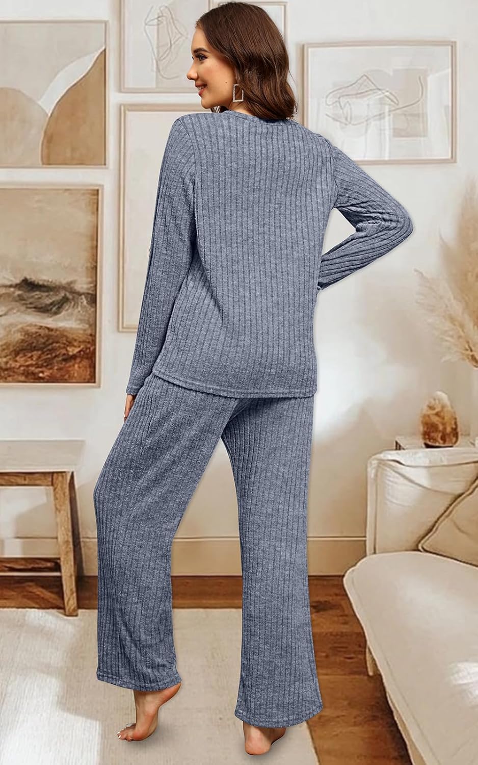 FACTORY SALE Womens Two Piece Outfits Lounge Sets Cozy Sweater Loungewear with Pockets 2025