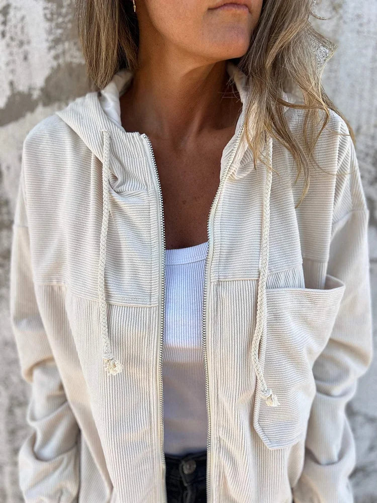 Casual Comfort Zip-Up Corduroy Jacket