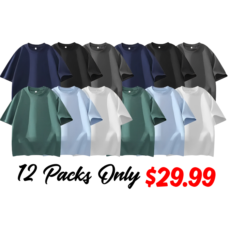 100% Cotton Crew Neck T-Shirts Set