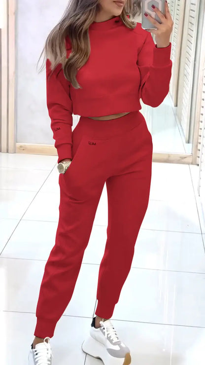 💘 Valentine’s Day Sale 💘Women's High Collar Long Sleeve Autumn and Winter Casual Sweater Suit