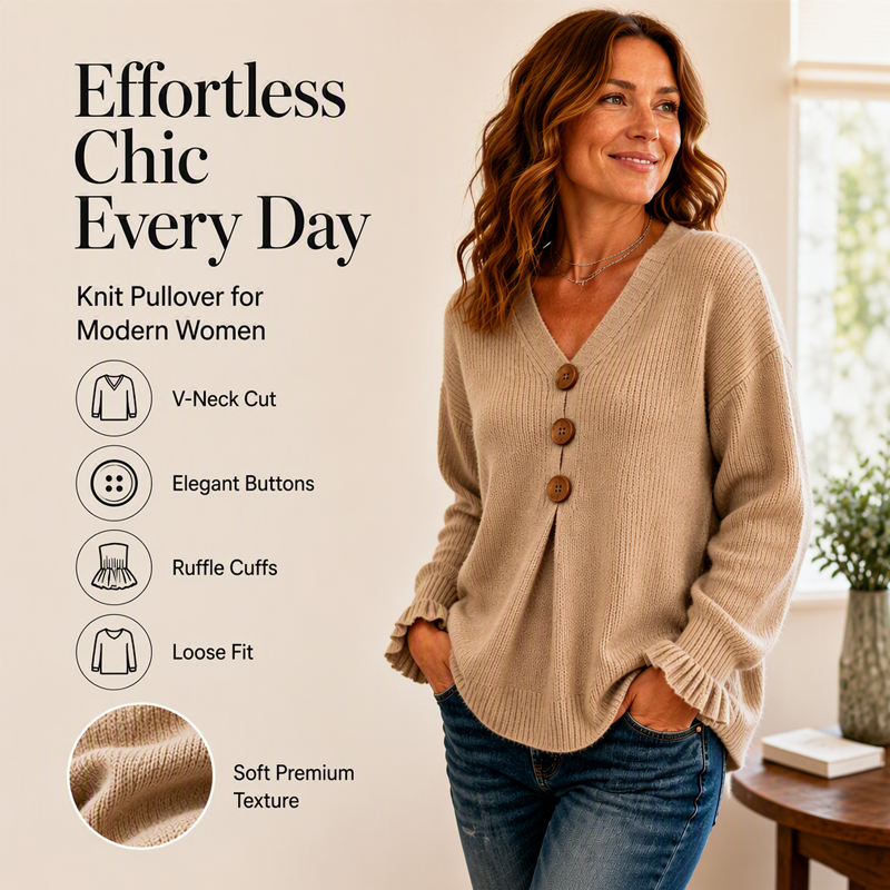 💝💝Special Price Today | Women's Soft V-Neck Textured-Knit Sweater